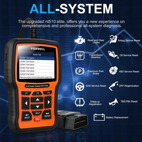 POUR BMW Foxwell NT510E OBDII Voiture Lecteur De Code ABS SRS EPB moteur outil de diagnostic
