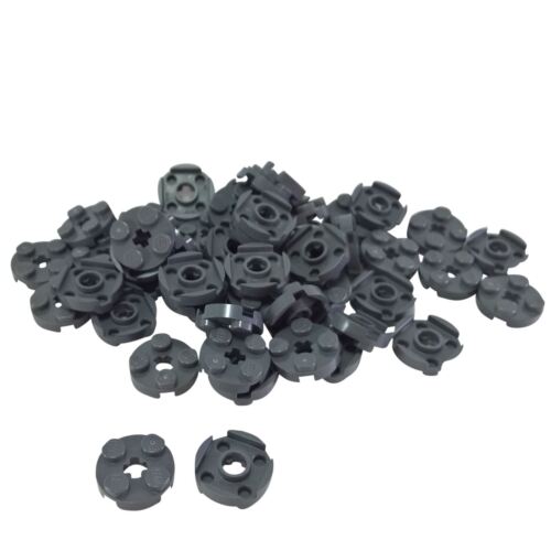 Round 2 x 2 with Axle Hole black 50 NEW LEGO Plate