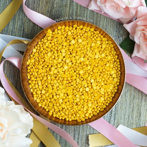Gold Glimmer Pearls /& Confetti Sprinkles Mix Cupcake Cake Decorations