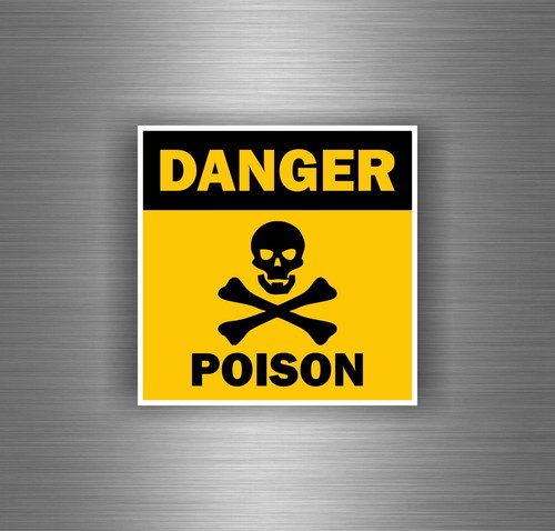 Sticker tuning decal car motorcycles danger warning sign poison skull bumper