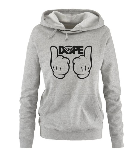 XL Versch Gr S Damen Hoodie DOPE diamond Farben Einfarbig DOPE Comic