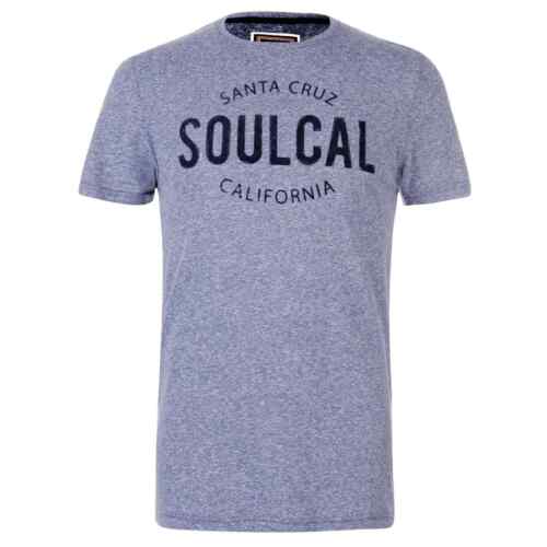 Soulcal Homme Texturé Flecked T-shirt à encolure ras-du-Cou Tee Top à manches courtes imprimé