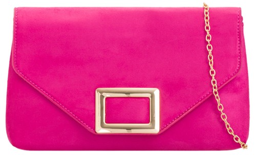 Womens Elegant Retro Faux Suede Clutch Bag Plain Closure Evening Party Wedding