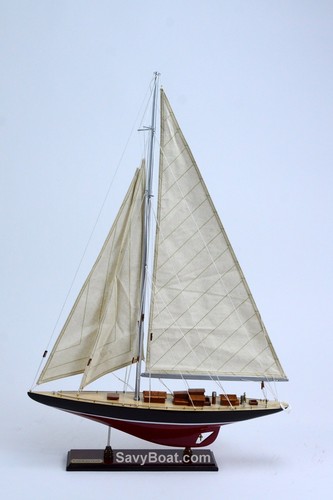 America/'s Cup Endeavor 19/" Handmade Wooden Sailboat Model