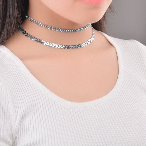 2 PIECE DOUBLE BEADED NECKLACE CHOOSE SILVER OR GOLD UK SELLER