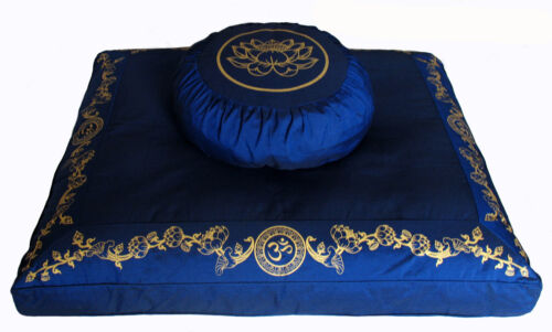 Meditation Cushion Set Zafu Pillow /& Zabuton Floor Mat Sacred Symbols Silkscreen