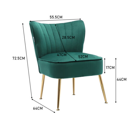 Modern Oyster Back Accent Chair Dining Chairs Occasional Bedroom Seat Metal Legs 
