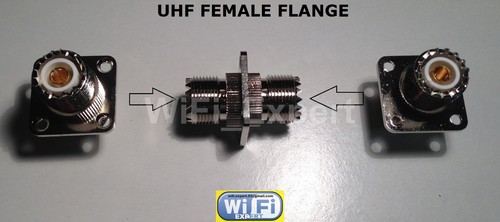 UHF Female to UHF SO239 Female jack in series flange mount RF Adapter Connector