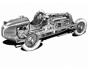 A3 Maserati 8CM Cutaway Drawing Wall Poster Art Picture Print