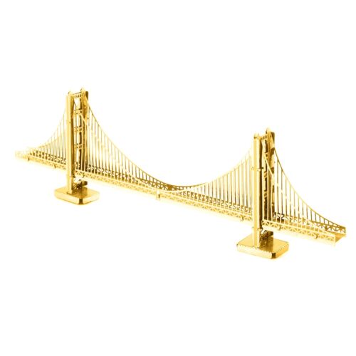 Fascinations Metal Earth 3D Laser Cut Steel Model Kit GOLD Golden Gate Bridge