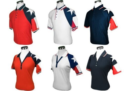 in Red or Blue Mens Texas Flag Original Pique Polo Lone Star Flag White