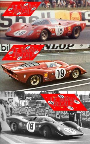 Calcas Ferrari 312P Le Mans 1969 18 19 test 1:32 1:24 1:43 1:18 312 decals
