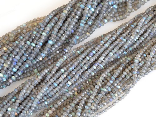 Natural Gemstone Rainbow Labradorite Beads Faceted Round and Rondel #2066