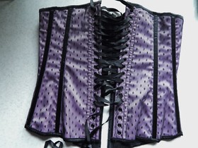 Ann Summers Ophelia Corset Black Lilac Size UK 12 EU 38