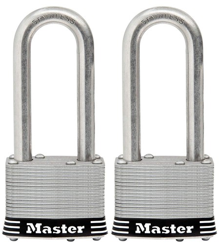 2 in Wide Laminated Stainless Steel Lock 5SSTLJ Master Lock Padlock Pack of