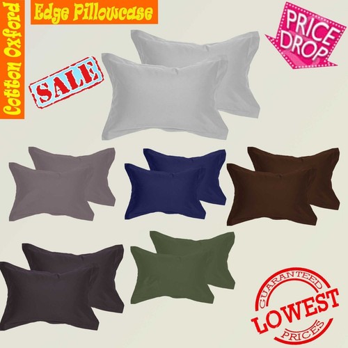 1000 Fil Compter 100/% égyptien Satin Coton Oxford Bord Taie d/'oreiller