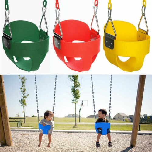 Playground Full Bucket Swing Seat w/ Chain Outdoor Play For Kid Toddler Backyard