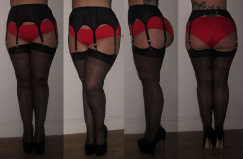 **NEW** XL/L/M/S Contrast Point Heel Raised Seam Vintage Stockings All sizes! 