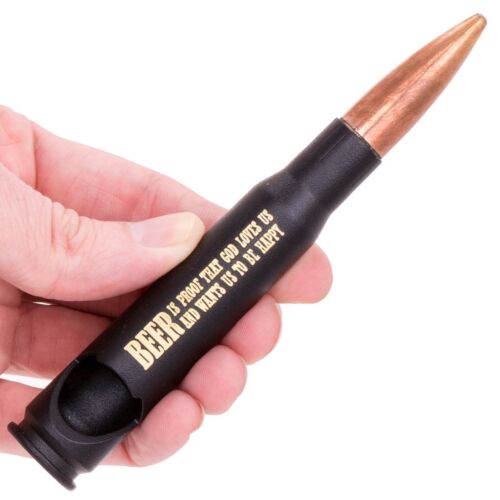 .50 Caliber Bullet Bottle Opener Beer Drinking Black
