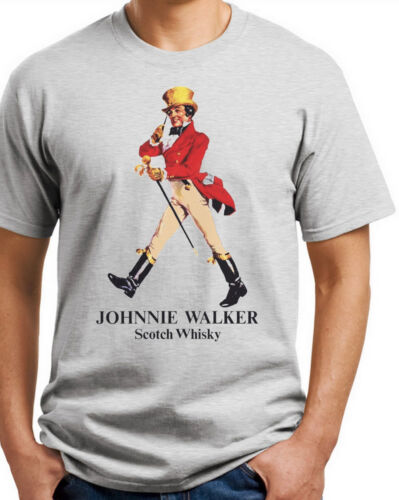 Johnny Walker Scotch T-shirt.Gray,Khaki,White,Yellow S-XXXL Free Ship to USA