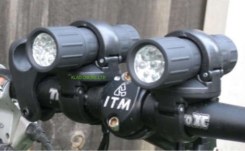 NEW 9 LED MOUNTAIN BIKE TWIN FRONT LIGHTS TORCH STYLE