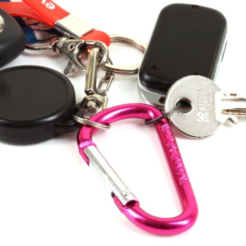 Large Coloured Hiking Camping 4 x CARABINER CLIPS Keyring Spring Sprung Small 