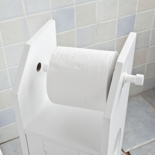 SoBuy® Freistehend weiß Toilettenrollenhalter,Papier Halter,Badregal,FRG135-W