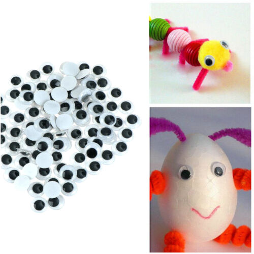 100pcs 6-15mm Plastic Wiggle Googly Eyes Self-Adhesive for  Dolls Kids Craft RTS