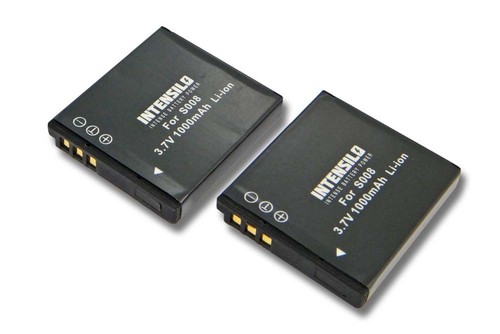 2x BATERIA INTENSILO 1000mAh PARA PANASONIC DMW-BCE10 BCE10E CGA-S008 Li-Ion