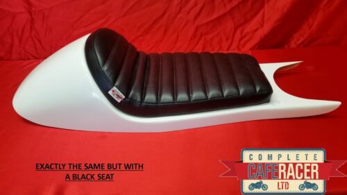 BMW K100 K75 CAFE RACER SEAT IN BLACK GEL COAT WITH DELUXE BOLT ON//OFF BROWN PAD