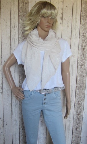 Tuch Schal Cotton Seide Schlangenhaut snake print hellbeige made in Italy