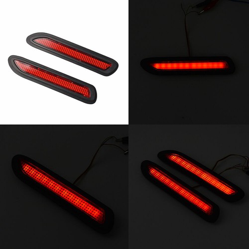 2Pcs 5W Universal Car Red Lens LED Bumper Reflectors Taillight Fog Warning Light