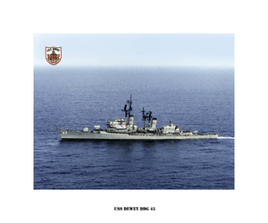 USS DEWEY DDG 45 Guided Missile Destroyer,US Naval Ship,USN Navy Photo Print