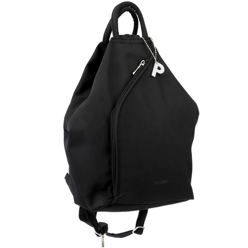 PICARD kleiner Damen Rucksack Tasche Stoff Schultertasche 3x Reißverschluss Fach