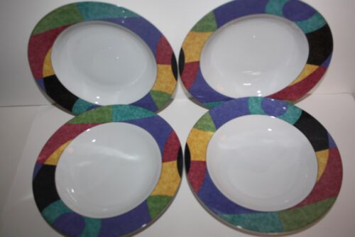 Set of 4 Mikasa Currents Rim Soup Bowls