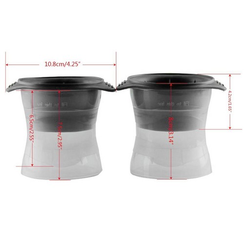 2pcs Sphère Ice Moules Whisky Cocktail Ice Cube Ball Maker Silicone Moules MG