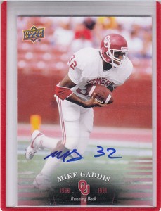 2011-UD-UPPER-DECK-UNIVERSITY-OF-OKLAHOMA-OU-MIKE-GADDIS-AUTOGRAPH-AUTO