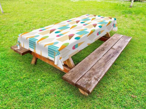 Ice Cream Outdoor Picnic Tablecloth in 3 Sizes Washable Waterproof