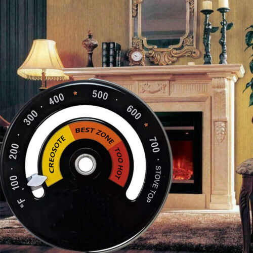 Magnetic Wood Stove Thermometer Heat Powered Temperature Gauge For Log Burning 
