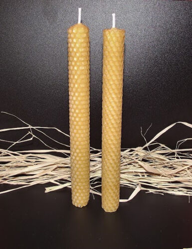 80 PCS BEESWAX  HAND ROLLED CANDLES from beekeeper