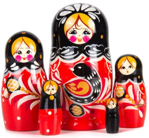Firebird Nesting Dolls 5 pcs 4/" Russian Doll Matryoshka Hand Painted in Russia