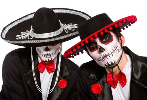 Day Of The Dead Mariachi Band Hat Fancy Dress Mexican Spanish Halloween Adult 