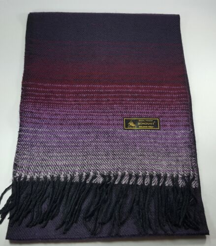 New Lady Scarf Women Wrap Winter Shawl Tassel Gradient purple Made in Taiwan