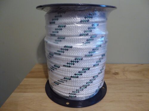 1.5/" x 100 ft hollow//flat braid polyester rope.100 ft.High Quality.Made in USA