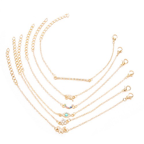 6 piezas//Set encanto Rhinestone Mariposa Flor Pulseras para fiesta Arco Iris CS