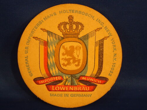 LOWENBRAU Thick Cushion Beer Coaster BAR Mat barware brewery GERMANY brew 1960/'S