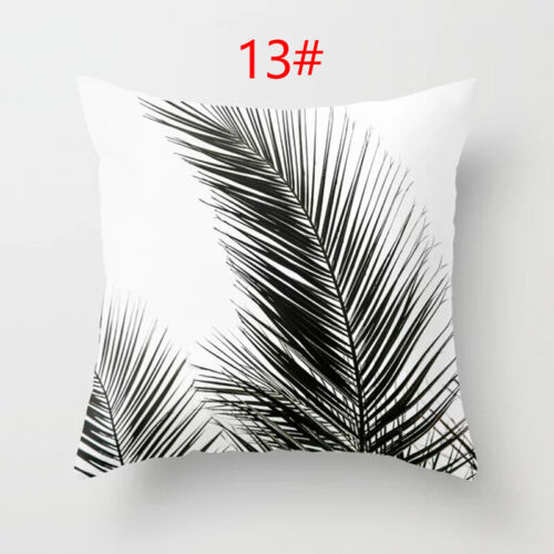 45 x 45cm Leaf Print Pillow Cover Sofa Throw Cushion Cover Bedroom Home Decor 