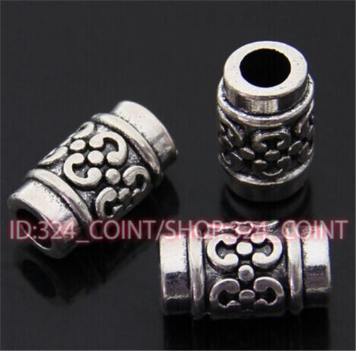 P436 10pc Tibetan Silver Charm Flowers String Spacer Beads accessories wholesale