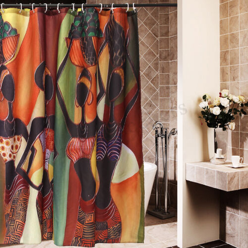 60x72 Waterproof Custom African Woman Bathroom Polyester Fabric Shower Curtain 
