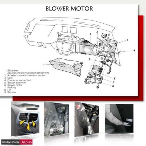 HVAC Blower Heater Motor w// Wheel for Dodge Durango 2011-2016 6808-9094-AA Rear